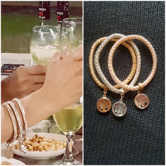 Gold Single Popcorn Chain Tree of life Bracelet - Picture 2 of 8